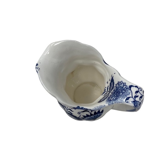 Blue and White Floral Small Creamer Pitcher - Picture 5 of 7